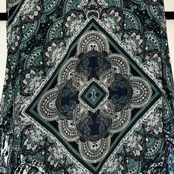 American Eagle Boho Open Back Dress Blue Paisley Mini Sleeveless Womens Size Med - Picture 8 of 9